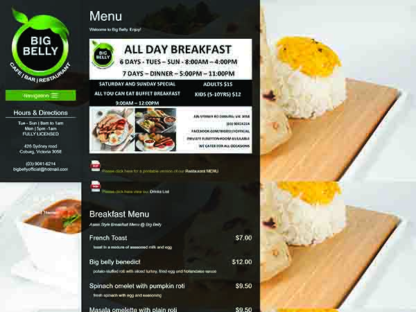 Restaurant website melbourne